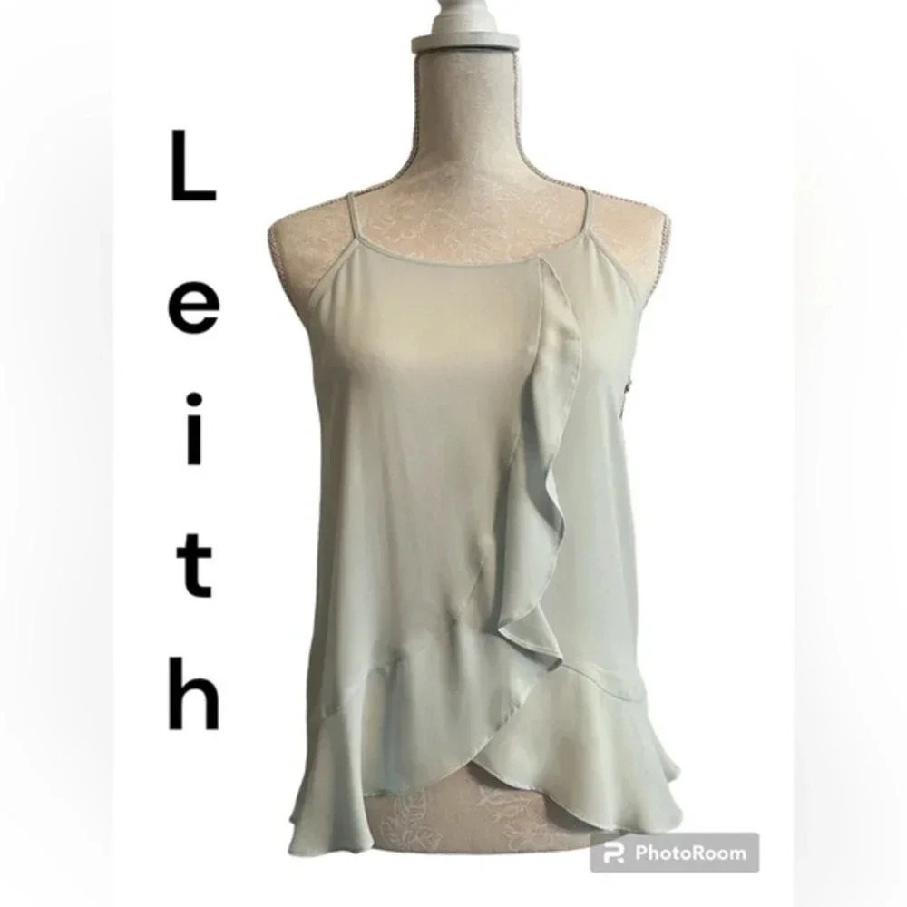 Leith Wrap Front Ruffle Tank NWT‎